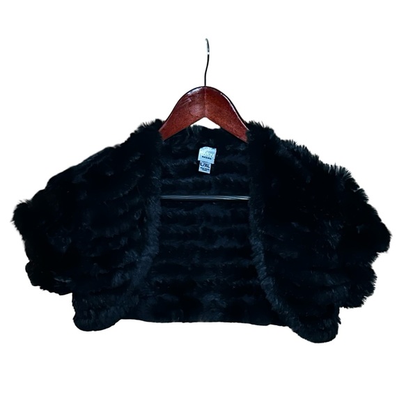 Wilson’s Leather Rabbit Fur Mesh Bolero Jacket Black Women’s Size L/XL. - Picture 11 of 11